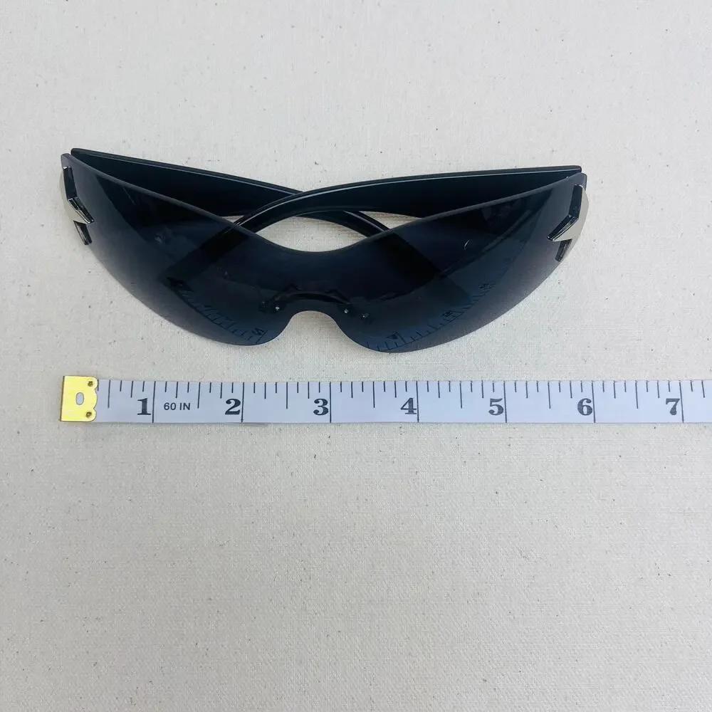 Y2K Vintage Frameless Star Sunglasses Black Gray Unisex 2000s UVA UVB